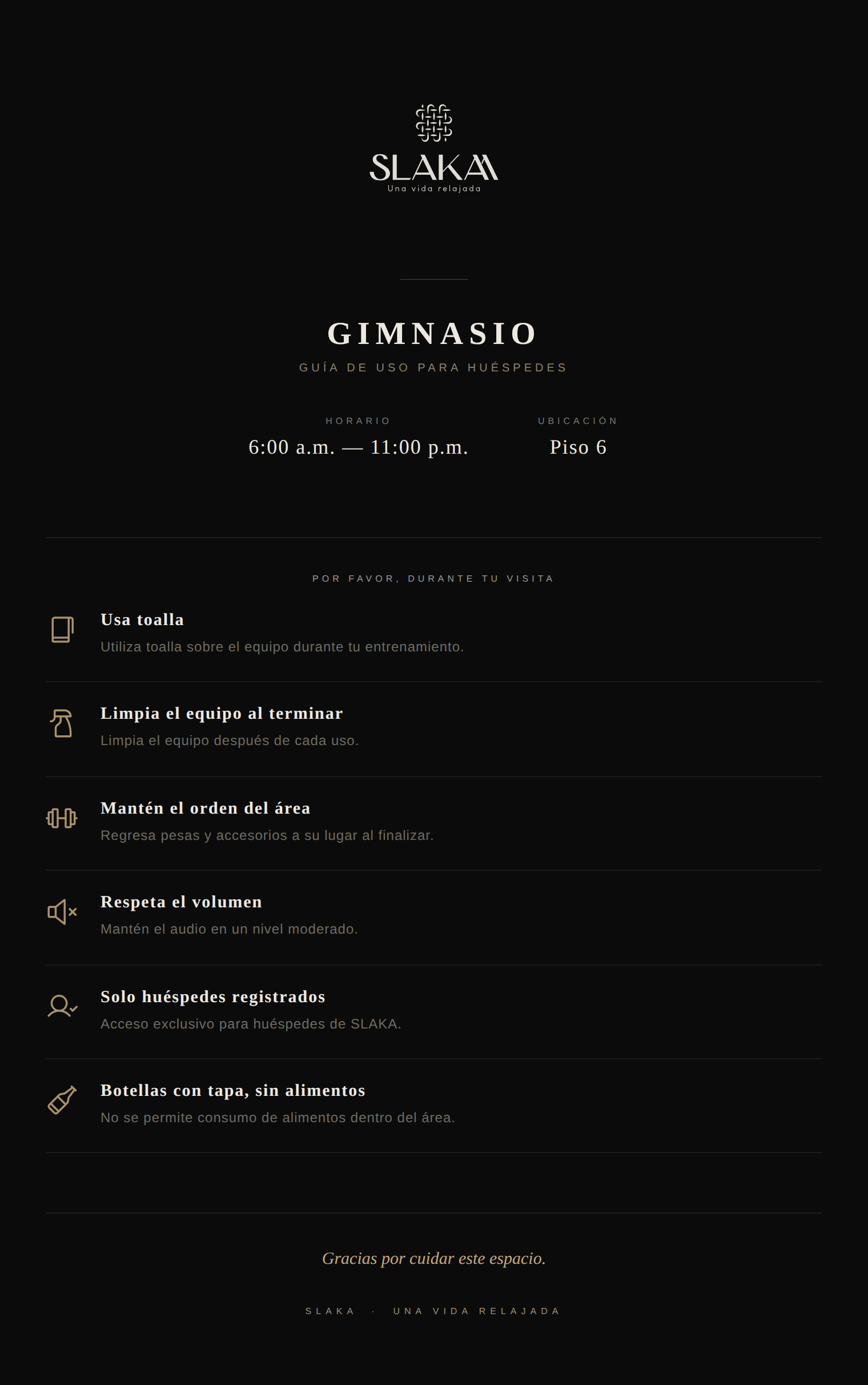 Guía oficial del gimnasio SLAKA